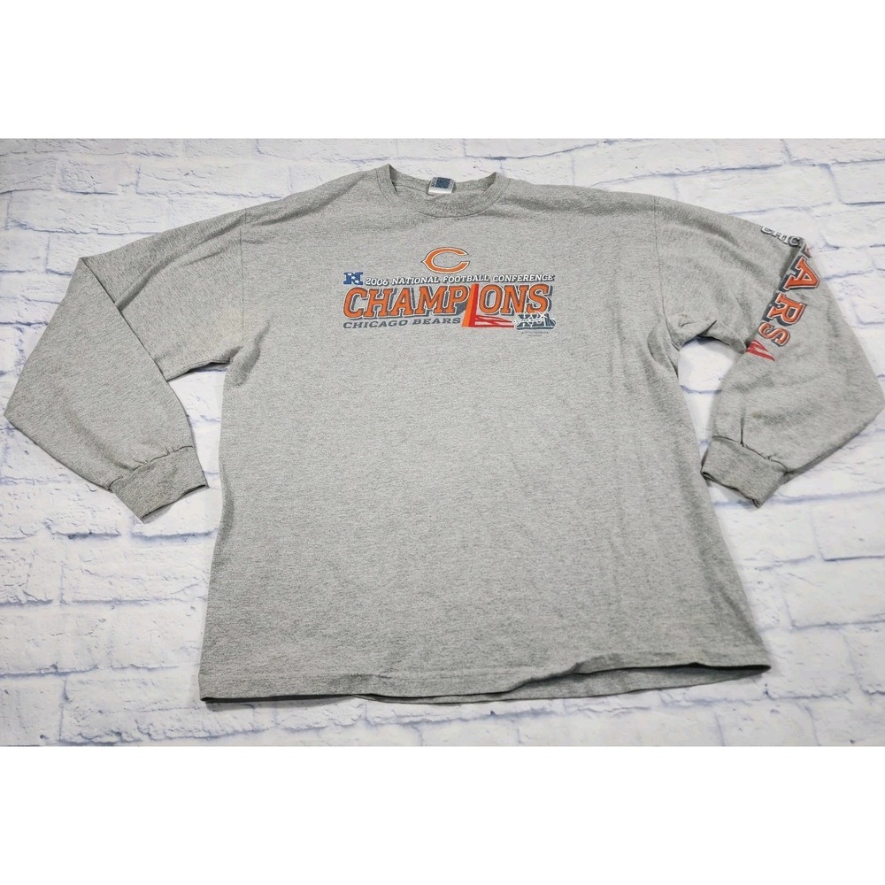 Chicago Bears MENS SIZE XL Gray 2006 NFC Champions Alstyle NFL Shirt VINTAGE